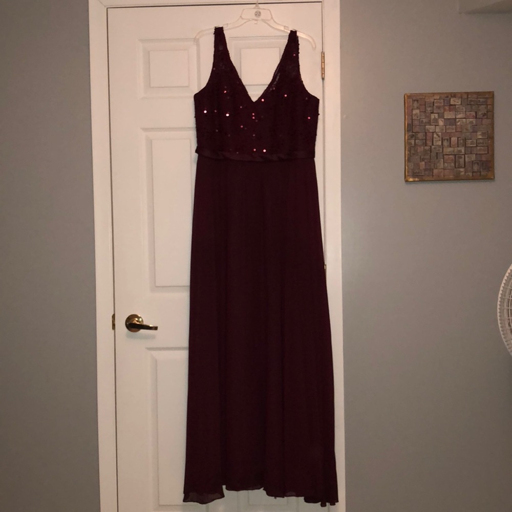 Wine colored bridesmaid dress